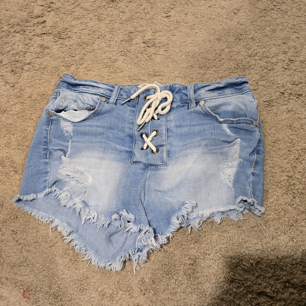 Denim Lace-Up Women Shorts